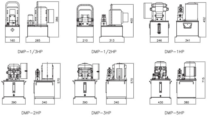 DMP型電動(dòng)液壓泵尺寸圖